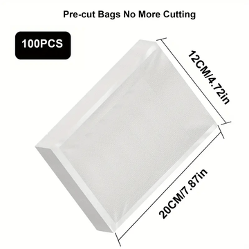 100pcs Bolsa De Sellado De Alimentos, Bolsa De Vacío, Alimentos Para Picnic, Frutas Secas, Café, Té, Polvo De Especias, Cebo, Impermeable, A Prueba De Polvo, A Prueba De Rasgaduras, Bolsa De Envasado Al Vacío, Bolsa De Sellado Al Vacío Para Alimentos De