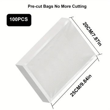 100pcs Bolsa De Sellado De Alimentos, Bolsa De Vacío, Alimentos Para Picnic, Frutas Secas, Café, Té, Polvo De Especias, Cebo, Impermeable, A Prueba De Polvo, A Prueba De Rasgaduras, Bolsa De Envasado Al Vacío, Bolsa De Sellado Al Vacío Para Alimentos De