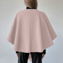 Clasi capa abrigo de lana asimetrica y holgada de diseno de moda de un solo color, para otono/invierno