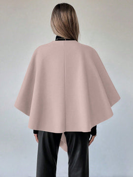 Clasi capa abrigo de lana asimetrica y holgada de diseno de moda de un solo color, para otono/invierno