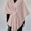 Clasi capa abrigo de lana asimetrica y holgada de diseno de moda de un solo color, para otono/invierno