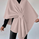 Clasi capa abrigo de lana asimetrica y holgada de diseno de moda de un solo color, para otono/invierno