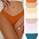 8 piezas/conjunto de calzones elasticos de unicolor, comodos y transpirables para mujer
