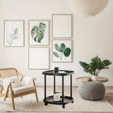 2 piezas de carrito mini moderno de doble capa de plástico - estante de almacenamiento desmontable, mesa auxiliar para sala de estar, mesa de noche para dormitorio, carrito de aperitivos y soporte conveniente