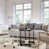 2 piezas de carrito mini moderno de doble capa de plástico - estante de almacenamiento desmontable, mesa auxiliar para sala de estar, mesa de noche para dormitorio, carrito de aperitivos y soporte conveniente