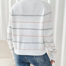 Frenchy cardigan con botones de corte casual y rayas para mujer, para otono/invierno