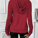 Lune sudadera casual con capucha y cordon de diseno hueco de unicolor de primavera y otono para mujer