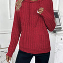 Lune sudadera casual con capucha y cordon de diseno hueco de unicolor de primavera y otono para mujer