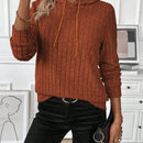 Lune sudadera casual con capucha y cordon de diseno hueco de unicolor de primavera y otono para mujer