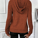 Lune sudadera casual con capucha y cordon de diseno hueco de unicolor de primavera y otono para mujer