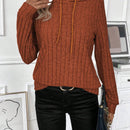 Lune sudadera casual con capucha y cordon de diseno hueco de unicolor de primavera y otono para mujer