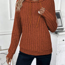 Lune sudadera casual con capucha y cordon de diseno hueco de unicolor de primavera y otono para mujer