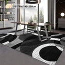Alfombra de área geométrica abstracta moderna - Antideslizante, lavable a máquina, fibra de poliéster, diseño en blanco y negro para sala de estar, dormitorio, cocina y más, alfombras para sala de estar