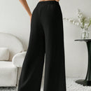 Modely pantalones casuales estilo minimalista de unicolor con patchwork para uso diario para mujeres