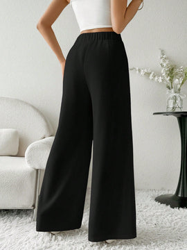 Modely pantalones casuales estilo minimalista de unicolor con patchwork para uso diario para mujeres