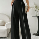Modely pantalones casuales estilo minimalista de unicolor con patchwork para uso diario para mujeres