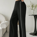 Modely pantalones casuales estilo minimalista de unicolor con patchwork para uso diario para mujeres