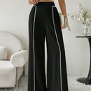 Modely pantalones casuales estilo minimalista de unicolor con patchwork para uso diario para mujeres