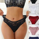 Set de 5 pantaletas de algodon con encaje en la cintura, parche y diseno transpirable y comodo con adorno de encaje