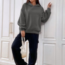 Ezwear sudadera con capucha de manga larga de unicolor con estampado de letra, uso casual diario