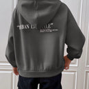 Ezwear sudadera con capucha de manga larga de unicolor con estampado de letra, uso casual diario