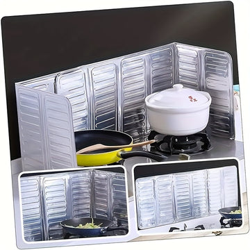Juego de 2 Protectores Antisalpicaduras para Cocina - Escudo Metálico Anti-salpicaduras para Estufa, Placa Resistente al Calor, Accesorio Esencial para Encimeras de Cocina en Autocaravanas