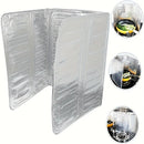 Juego de 2 Protectores Antisalpicaduras para Cocina - Escudo Metálico Anti-salpicaduras para Estufa, Placa Resistente al Calor, Accesorio Esencial para Encimeras de Cocina en Autocaravanas