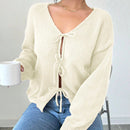 Prive blusa casual de manga larga con amarres delanteros para mujer, para uso diario