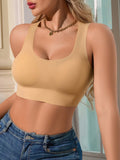 1 pieza sujetador sin costuras de unicolor para mujer
