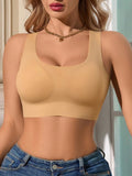 1 pieza sujetador sin costuras de unicolor para mujer