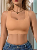 1 pieza sujetador sin costuras de unicolor para mujer