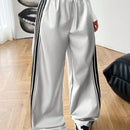 Coolane pantalones anchos con cinta lateral de piel de pu, adecuados para todas las temporadas