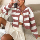 Cardigan holgado con botones frontales y hombros caidos, adecuado para otono e invierno, para mujer