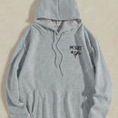 Sudadera con capucha de mujer con estampado de eslogan y hombros caidos