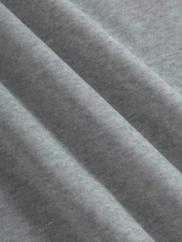 Sudadera con capucha negra holgada de mujer con estampado de lema, hombros caidos y cordon, primavera y otono