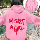 Sudadera con capucha de mujer con estampado de eslogan y hombros caidos