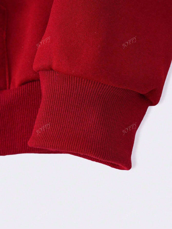 Sudadera con capucha negra holgada de mujer con estampado de lema, hombros caidos y cordon, primavera y otono
