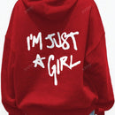 Sudadera con capucha de mujer con estampado de eslogan y hombros caidos