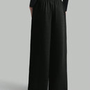 Ontre pantalones anchos con cintura elastica y cintura recortada para mujer, conjunto de otono