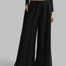 Ontre pantalones anchos con cintura elastica y cintura recortada para mujer, conjunto de otono