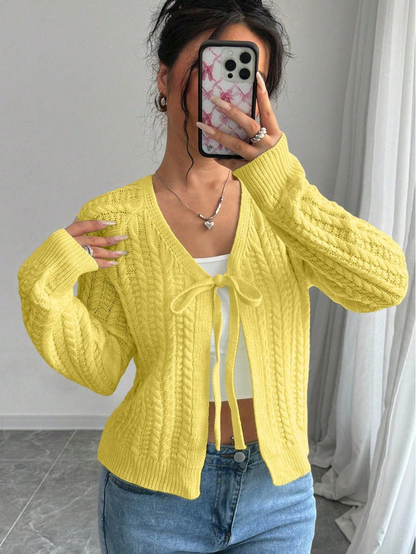 Essnce cardigan de mujer de manga larga con estampado floral 3d con lazo delantero, de estilo frances casual y versatil