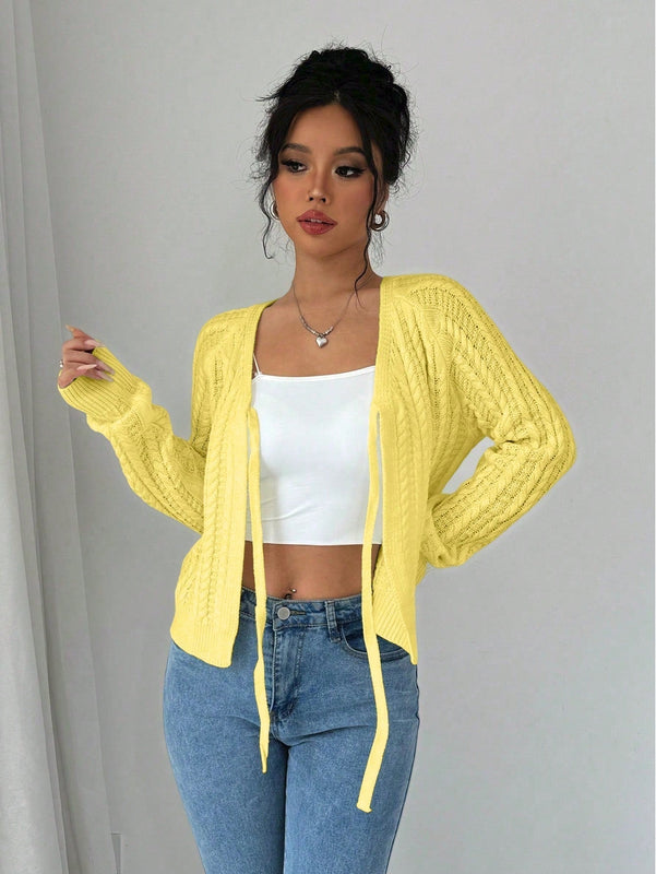 Essnce cardigan de mujer de manga larga con estampado floral 3d con lazo delantero, de estilo frances casual y versatil