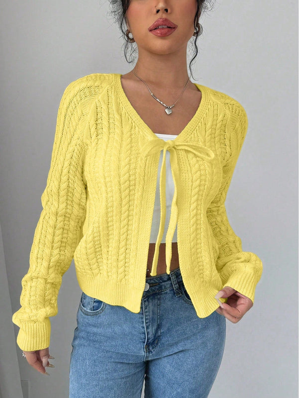 Essnce cardigan de mujer de manga larga con estampado floral 3d con lazo delantero, de estilo frances casual y versatil