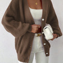 Essnce 1 pieza cardigan de punto casual a todo combinar con botones delanteros de un solo color, apto para otono e invierno