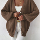 Essnce 1 pieza cardigan de punto casual a todo combinar con botones delanteros de un solo color, apto para otono e invierno