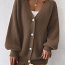 Essnce 1 pieza cardigan de punto casual a todo combinar con botones delanteros de un solo color, apto para otono e invierno