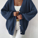 Essnce 1 pieza cardigan de punto casual a todo combinar con botones delanteros de un solo color, apto para otono e invierno