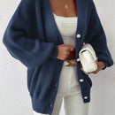 Essnce 1 pieza cardigan de punto casual a todo combinar con botones delanteros de un solo color, apto para otono e invierno