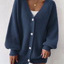 Essnce 1 pieza cardigan de punto casual a todo combinar con botones delanteros de un solo color, apto para otono e invierno
