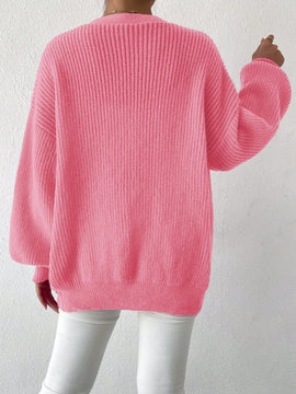 Essnce 1 pieza cardigan de punto casual a todo combinar con botones delanteros de un solo color, apto para otono e invierno
